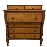 Tiger Maple Bachelorï¿½s Chest with Turned Feet