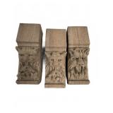 Three Concrete Brownstone Architectural Gargoyles