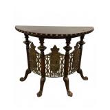 Antique Wall Table with Leather Top