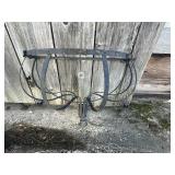 Wall Mount Flower Rack, Black Metal Frame