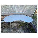 Kidney Shaped White Glass Table Top