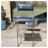Hand Made Metal Bar Stool with Vinyl Seat