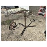 Cast-Iron Table Base and Wagon Wheel