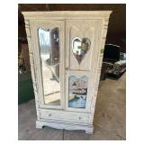 European White Painted Wardrobe with Mirror