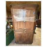 Primitive Pine Corner Cabinet