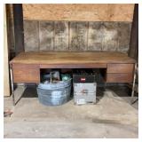 Harvey Probber Large Danish Desk, Wood/Metal