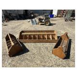 Seed Rack and Two Wooden Totes