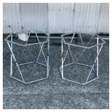 Pair Metal Geometric Table Bases