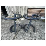 Pair Black Tubular Metal Stool Bases