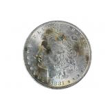 1881 Morgan Silver Dollar, AU Condition