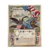 World War Service Certificate Print