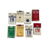 Eight Sealed Vintage Cigarette Packs