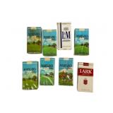 Eight Sealed Cigarette Packs, Worn Cases
