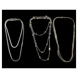 3 Sterling Silver Necklaces