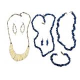 Lapis Lazuli and MOP Necklace Sets