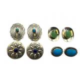 Four Pair Signed Sterling Earrings