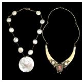 Lucas Lameth 925 Pearl and MOP Necklace