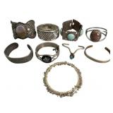 Southwestern White Metal Costume Bracelets