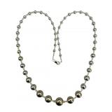 Graduated Hollow Bead 925 Necklace
