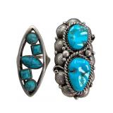 Two Sterling Turquoise Rings