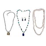 3 Necklaces, Earrings Sets, 925