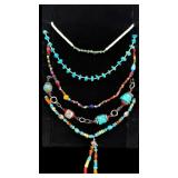 Sterling and Turquoise Beaded Necklaces