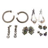 6 Pairs Sterling Silver Earrings