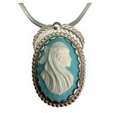 C. Pollack Sterling Dual Brooch with Chain