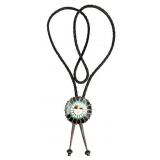 Zuni 925 Sunface Bolo Tie with Inlay
