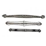 3 Sterling Line Brooches