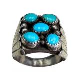 Kieth James Navajo Sterling Turquoise Ring