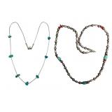 Sterling, Turquoise & Coral Necklaces