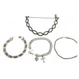 4 Sterling Silver Bracelets