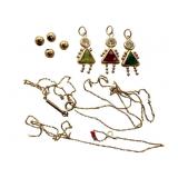 14k Gold Scrap Lot With Gemstone Pendants