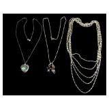 Sterling Necklace Set Featuring Abalone, Coral +