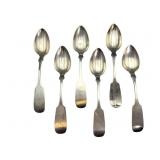 6 Norton & Seymour Coin Silver Spoons