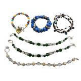 4 Sterling and Gemstone Bracelets