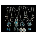 Silver-Toned Faux Squash Blossom Sets