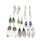8 Pairs of Beaded Earrings