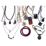 Art Glass and Gemstone Jewelry Lot