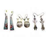 Sterling Silver and Mixed Gem Earrings