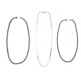 3 Sterling Silver Chain Necklaces