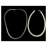 Two Sterling Silver Link Necklaces