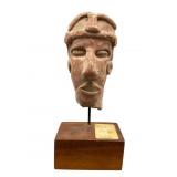 Pre-Columbian Style Terracotta Head Sculpture