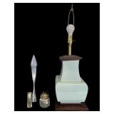 Lamp, Candleholder, Oil Lamp, and Perfume Bottle
