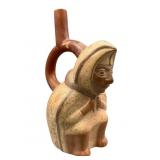 Moche-Style Stirrup-Spout Ceramic Bottle