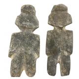 Pair Stone Mezcala Anthropomorphic Figures