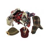 Hats, Wool Hood, and Vintage Ties