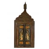 Antique Persian Qajar Hand-Painted Mirror Cabinet