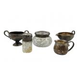 Sterling Silver and Glass Items Grouping